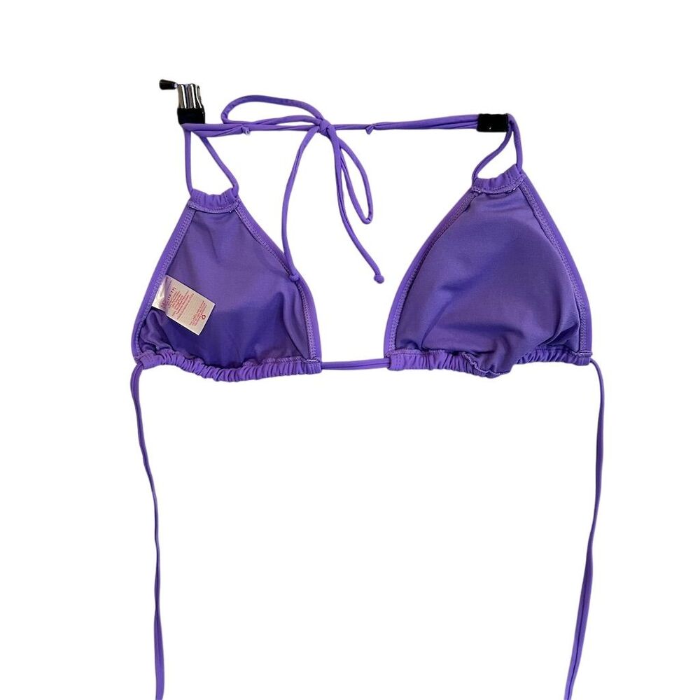 No Boundaries Women's Purple Triangle Bikini Top XL Adjustable Ties - Picture 5 of 7